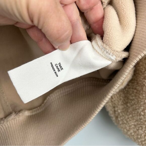 Avec Les Filles Sherpa Jacket Fuzzy Furry Warm Full Zip Tan Women’s Sz S - Picture 11 of 16